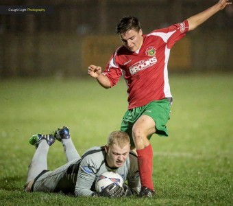 Harrogate Railway hit a brick wall in the West Riding County Cup. Picture: Caught Light Photography