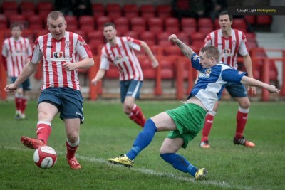 Chris Ovington nearly scored during his Harrogate Railway debut. Picture: Caught Light Photography