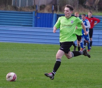 Jordan Coduri on the attack for Emley