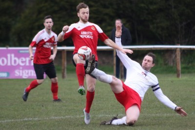 Fatlum Ibrahimi in action on his debut for Knaresborough Town. Picture: Craig Dinsdale