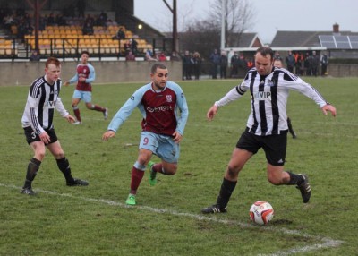 Ash Flynn (centre) got four of AFC Emley's goals in the 6-3 win over Westella VIP