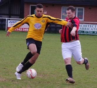 Gary Hibbert (right) was sent off after an off-the-ball incident during Maltby's FA Cup defeat to Squires Gate