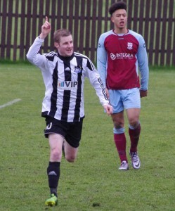 Chris Spinks wheels away after scoring