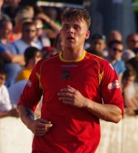 Danny Stimpson, pictured playing for Ossett Town, has signed for Harrogate Railway