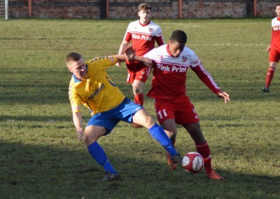 Rory Coleman (left) scored twice in Stocksbridge's win at Gresley. Picture: Gillian Handisides 