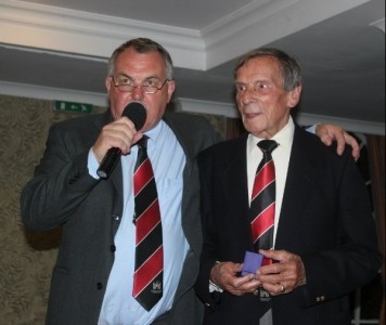 Knaresborough president Geoff Waite (right) pictured with outgoing chairman Terry Hewlett