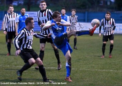 Action from Eccleshill United 1-1 Penistone Church. Picture: Ian Revitt