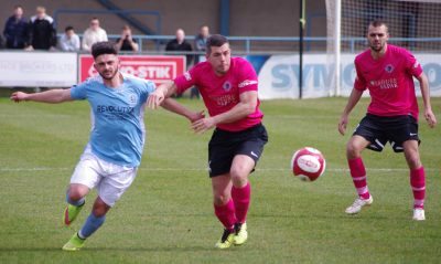 Steve Istead battles for the ball