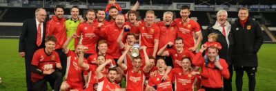 Bridlington Town celebrate winning the East Riding Senior Cup