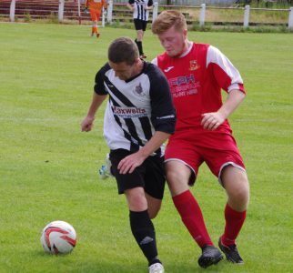 New Selby striker Kris Fawcett in action