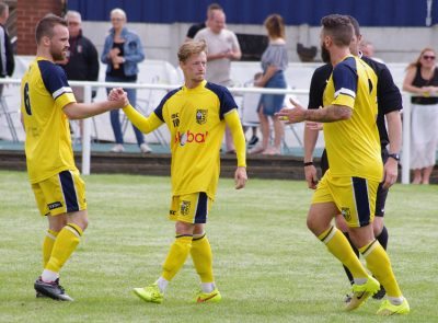 Sellars is congratulated over his goal