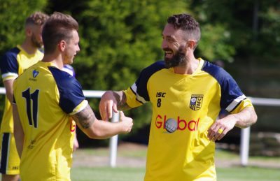 Former Manchester United midfielder Jonathan Greening shows his appreciation of Adam Baker's winner