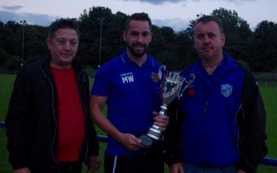 Mark Whitehouse (centre) with Colls volunteers Mick Perks (right) and Dan Grace (left)