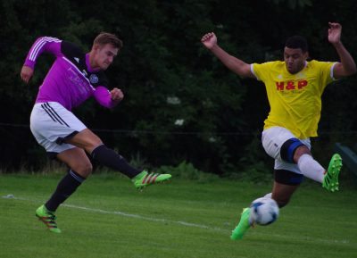 Spencer Lund shoots for goal