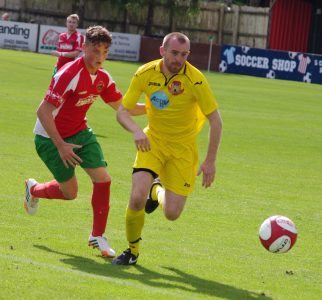 Knaresborough's Callum Rodgers pictured in action during the friendly at Harrogate Railway last week