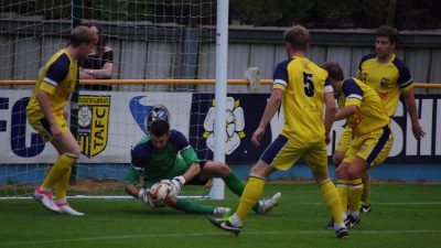 Former Garforth goalkeeper Ben Hunter appeared in goal for Tadcaster once again