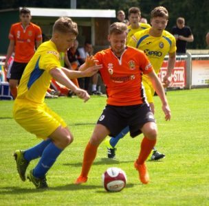 Jamie Frost on the attack for Brighouse. Picture: Steven Ambler