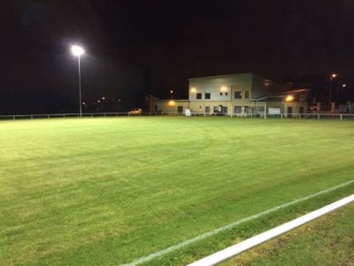 The lights work. Campion's Mannigham Mills ground under floodlights 