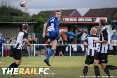 Action shot from Athersley Rec 1-3 Harrogate Railway. Picture: Caught Light Photography