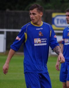 Jason Yates scored the second goal for Ossett Town in the win over Bamber Bridge