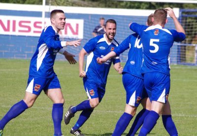 Pontefract celebrate Wood's second goal 