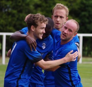 Nash Connolly celebrates his second goal of the afternoon 