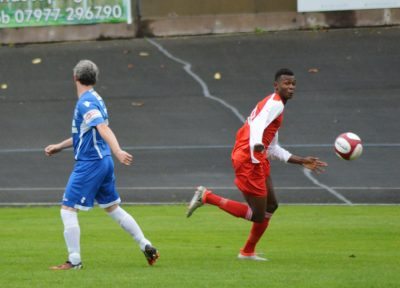 Cuba Muskwe (right) scored twice for Stocksbridge