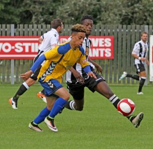 Stocksbridge's Sheffield United loanee Nathaniel Croft in action during his debut. Picture: Ian Revitt