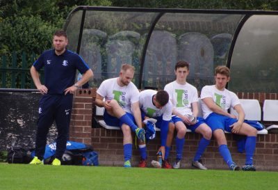 Hallam manager Ryan Hindley watches on