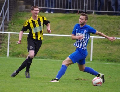 Nostell defender Blaine Kellett plays a pass