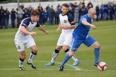 Glossop striker Mike Norton was one of Tadcaster's nemesis' in the FA Trophy tie. Picture: Matthew Appleby