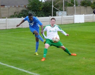 Darren Mansaram in action for Armthorpe during the 3-1 win over Rainworth. Picture: Steve Pennock 