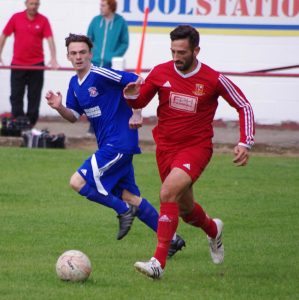 Jason Crisp on the attack for Selby Town