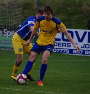 Joe Lumsden on the attack for Stocksbridge