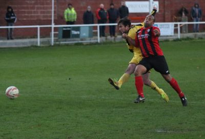 Four goal hero Colin Heath strikes for goal in Knaresborough's 6-1 win at Campion