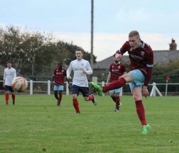 Joe Brennan scored a hat-trick for AFC Emley at Brigg Town. Picture: Mark Parsons