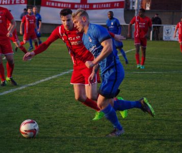 Hemsworth winger Richard Collier on the attack