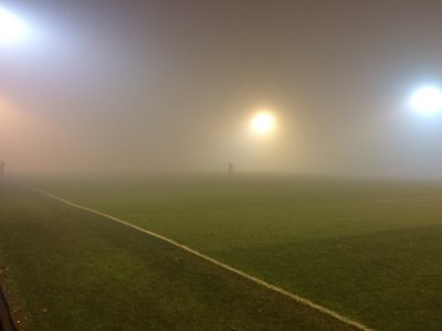 The scene at Yorkshire Amateur prior to referee Mark Dwyer calling the County Cup tie with Tadcaster off